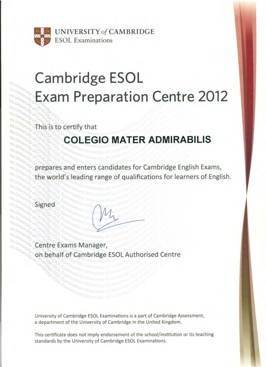 Certificado Cambridge ESOL